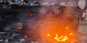 county vehicle burnt