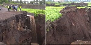 A screengrab of cracks appearing in Kiamunyi area in Nakuru County on Sunday, April 30, 2023.