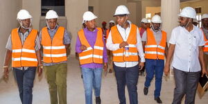 Tourism CS Alfred Mutua during a tour of Ronald Ngala Utalii College in Kilifi County on October 14, 2023.