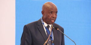 Cabinet Secretary Ezekiel Machogu during the opening of the 3rd Forum for African Women Educationalists (FAWE) International Conference on Girls' Education in Africa at Olesereni Hotel, Nairobi Kenya on November 21, 2023. 