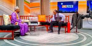 Citizen TV news anchor Jeff Koinange and former Nairobi Governor Mike Mbuvi Sonko.