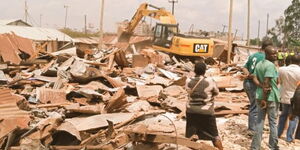 Demolition exercise at Dagoretti Corner in Nairobi on October 1, 2020.