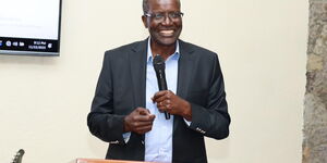 Former Chief Justice David Maraga speaking at a public gathering
