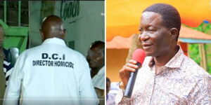 A collage of the Director of Homicide at DCI, Martin Nyuguto and slain MP Charles Were.