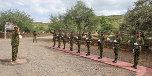 DCI officers at the National Police College, Magadi Field Campus.