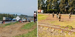Rift Valley Institute of Science and Technology (RIST) students stage demonstrations, blocking the Nakuru-Eldoret Highway on June 7, 2024