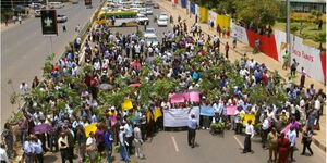 Groups of University students hold demonstrations in Nairobi