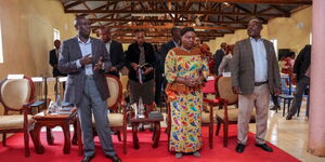 Deputy President Rigathi Gachagua (left) and his wife Pastor Dorcas at Kiamariga PEFA Church In Mathira, Nyeri County.