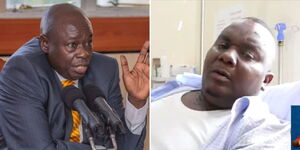 Deputy President Rigathi Gachagua (left) nd Ndenderu MCA David Mwaura.