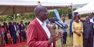 Deputy President Rigathi Gachagua speaks during the Mbeere Christian Service celebration of the Anglican Church of Kenya.