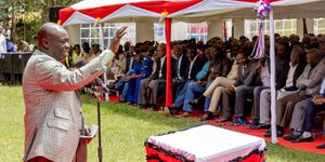 Deputy President Rigathi Gachagua addresses a congregation at Ol Kalou Catholic Parish, Nyahururu Diocese, on Saturday, October 14, 2023.