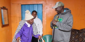 Deputy President Rigathi Gachagua, his wife pastor Dorcas Rigathi (in white) and his aunt  on Friday April 7, 2023