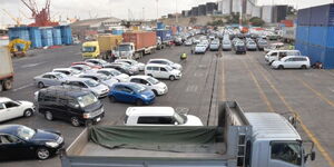 Discharged motor vehicles at the Conventional cargo yard at the Port of Mombasa on February 28, 2017