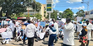 Doctors holding protests in Nakuru on March 26, 2024