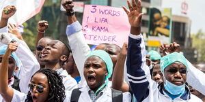 Health workers on strike 