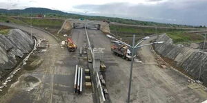 The construction of a section of the Dongo Kundu road in Mombasa