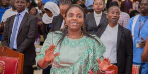 Pastor Dorcas Gachagua at a church in Bungoma County on Wednesday June 7, 2023