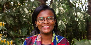 Dr. Loice Ombajo poses for a photo outside UoN premises on October 25, 2021. 