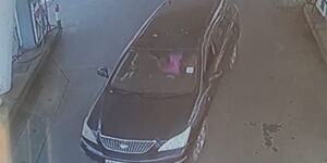 The driver of a Toyota Harrier speeds off from a station along Thika Road without paying. 