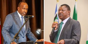 A photo collage of Defence CS Duale and National Assembly Speaker Moses Wetangula