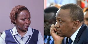 A collage image of Martha Wanjiro (Left) and President Uhuru Kenyatta (Right).