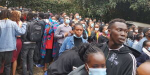 Kenyans showed up in droves for an audition at EBRU TV station on November 14, 2020.