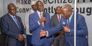 President William Ruto and his deputy Rigathi Gachagua during the launch of 5,000 digitised government services at KICC on June 30, 2023.
