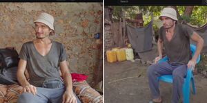 Collage of Eduardo Pakhomiv at his home in Kilifi, Kenya.