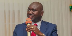 Education Principal Secretary Julius Bitok addressing a teachers' forum in Murang'a County on Wednesday, August 6, 2025.