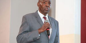 Education Cabinet Secretary Ezekiel Machogu presiding over the release of Form One Placement results at Lenana School in Nairobi on December 18, 2023