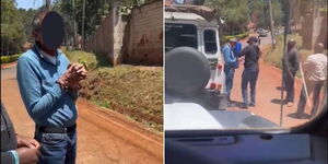 Elderly man who was arrested at his Lavington home in Nairobi on Saturday, August 19, 2023.