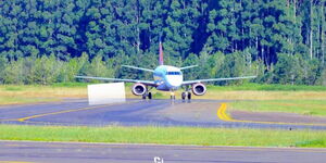 Flight Racing Down Runway at Eldoret International Airport