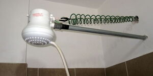A photo showing an instant electrical shower head