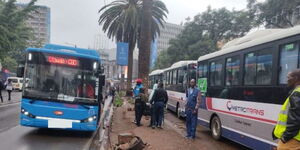 A fleet of Electric Buses unveiled by Metro Trans Limited in Nairobi on May 11, 2023. 