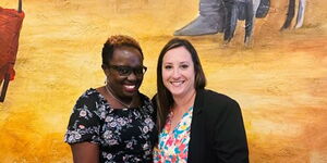 United States' real estate agent Elsa Kiprotich (left) poses for a photo at Gauchos Do Sul in July 2021.