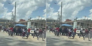 Residents fleeing the Embakasi area on Monday, January 5, 2023.