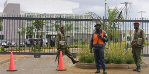 An undated image of security officers manning the US Embassy in Kenya.