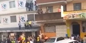 Scenes in Embu Town when a pupil threatened to jump off a building