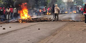 Embu-Nairobi Highway blocked by protestors on Monday, July 7.