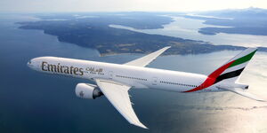 One of Emirates Skywards plane on air