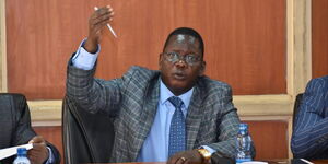 Endebess Member of Parliament Robert Pukose chairing a parliamentary committee on June 27, 2023