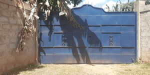 The entrance to the home where five family members were murdered in Kiambaa.