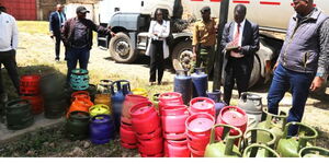 EPRA officials during a crackdown in Makadara, Nairobi on September 7, 2023.
