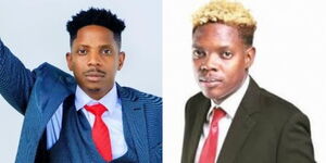 A photo collage of Eric Omondi (left) and Fred Omondi