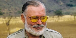 A photo of US Journalist Ernest Hemingway during a trip in Uganda in the 1950s. 