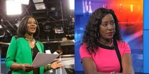 Photo collage of Esther Githui a former KBC Presenter now working in the US