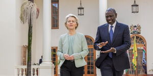 President William Ruto and EU Commission President Ursula von der Leyen at State House, Nairobi.