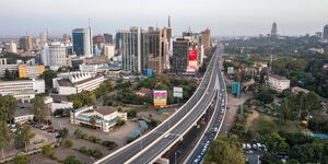 Ongoing construction of the Nairobi Expressway