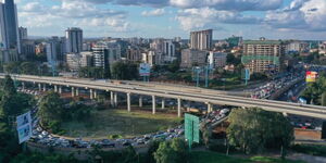 A photo of a section of the Nairobi Expressway and Waiyaki Way in Westlands taken on May 23, 2022. 