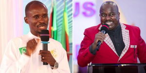Photo collage of Pastor Ezekiel Odera and Pastor Pius Muiru preaching on November 6, 2022